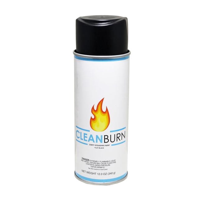 Cleanburn 610203 High Temperature Stove Paint, Flat Black