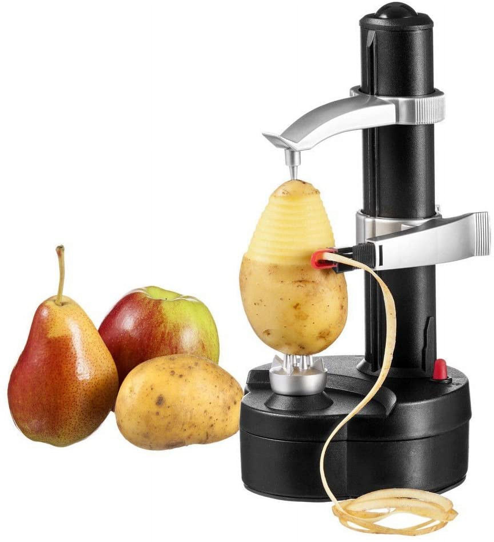Electric Peeling Machine Automatic Rotating Peeler Machine Peeler Food Peelers Peeling Tool(Black)