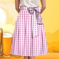 thumbnail image 2 of TTUHYWXI Womens A Line Midi Skirt Pleated Striped Color Block Elastic Waist Tiered Summer Casual Trendy Dressy Long Skirts (Pink, XXL), 2 of 4