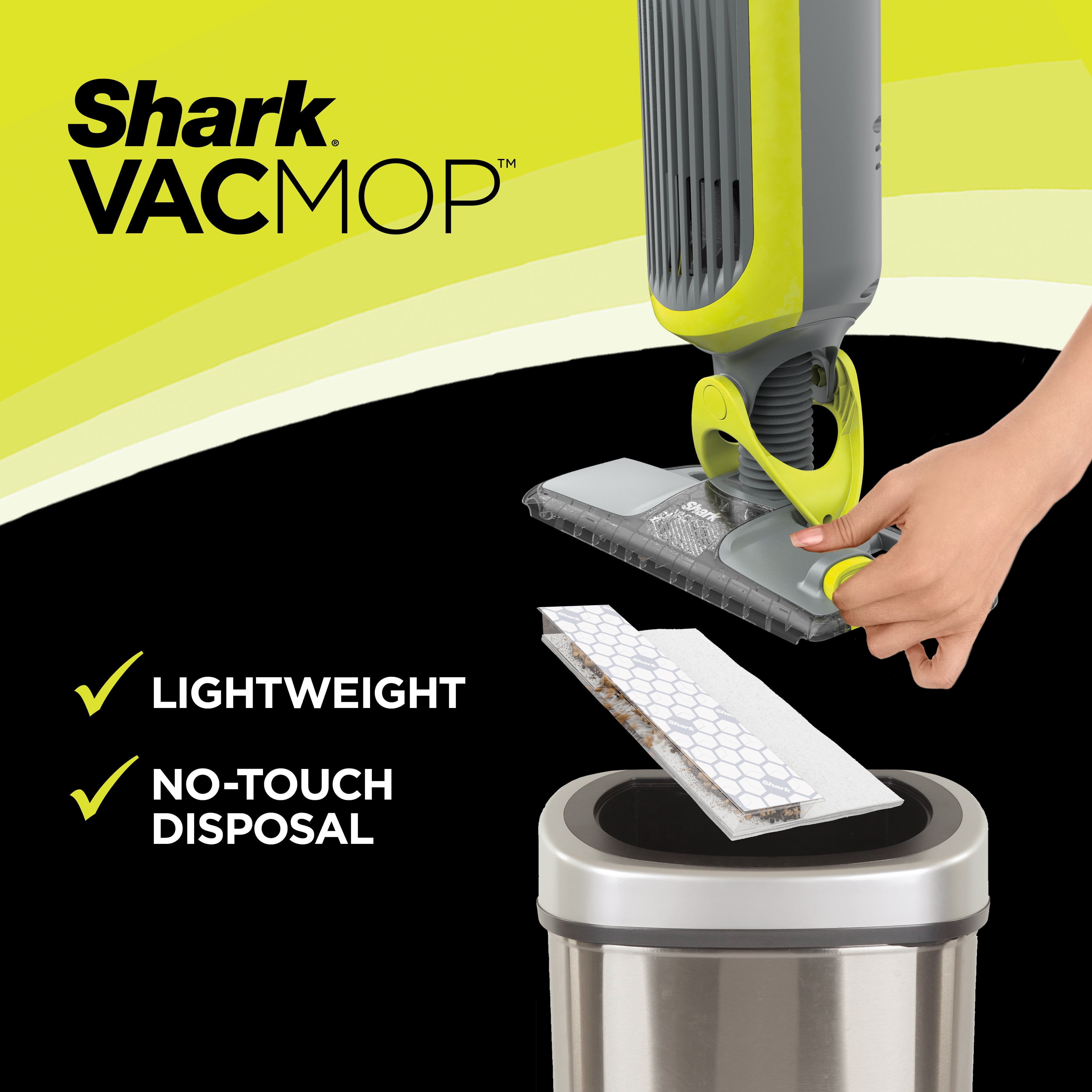 Shark VACMOP Cordless Hard Floor Vacuum Mop with (2)Disposable VACMOP Pads,  VM200 
