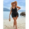 thumbnail image 5 of Women Plus Size Swim Dress Swimsuit One Piece Tummy Control Bathing Suits Modest Criss Cross Swim Suits, 5 of 8