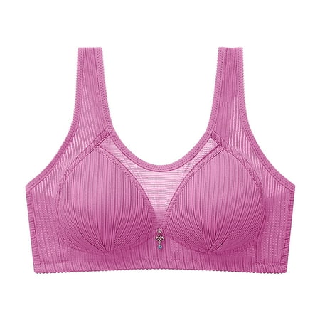 

Lovskoo Women Wireless Sports Push-Up Nude Bralette Lace Solid Yoga Brassiere Purple
