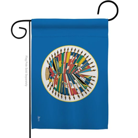 Americana Home & Garden G142178-BO 13 x 18.5 in. Organization of American State Association Garden Flag with Double-Sided Horizontal House Decoration Banner Yard Gift