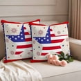 thumbnail image 2 of Independence Day Pillow Covers 2 Pack Flag Day Retro Blue Red Star Fireworks Stripes Pillowcase Waterproof Outdoor Throw Pillow Cover for Patio Garden Square Cushion 24”x24”, 2 of 9