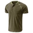 thumbnail image 3 of Mens Shirts Summer Clearance Short-sleeved T-shirt Casual Solid Top Short-sleeved Casual Sports Daily Top Blouse, 3 of 7