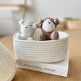 thumbnail image 3 of Ruiboury Efficient Storage Solutions For Home And Office Woven Oval Storage Box With Lid white, 3 of 6