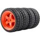 thumbnail image 3 of LINLIN 4 piezas de neumáticos de goma de 65 mm, llantas de plástico de 5 radios compatibles con RC 1/10 escala On Road Touring Racing Drift Car Traxxas HSP HPI Tamiya, piezas de vehículos, 3 of 8