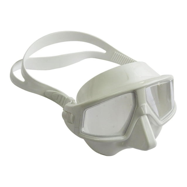 Almencla Snorkel Diving Goggles Panoramic with Nose Cover Waterproof Snorkel Goggles Anti white