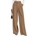 thumbnail image 3 of Womens Wide Leg Dress Pants Business Casual Flowy Work Palazzo Pants High Waisted Slacks Trousers Khaki S, 3 of 7