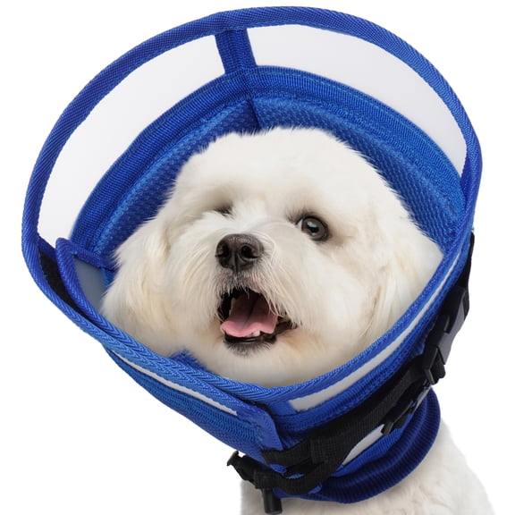 ROZKITCH Soft Dog Cone Collar After Surgery, Adjustable Protective Elizabethan Collar for Large Medium and Small Dogs, Cone for Dogs to Stop Licking, Blue, S