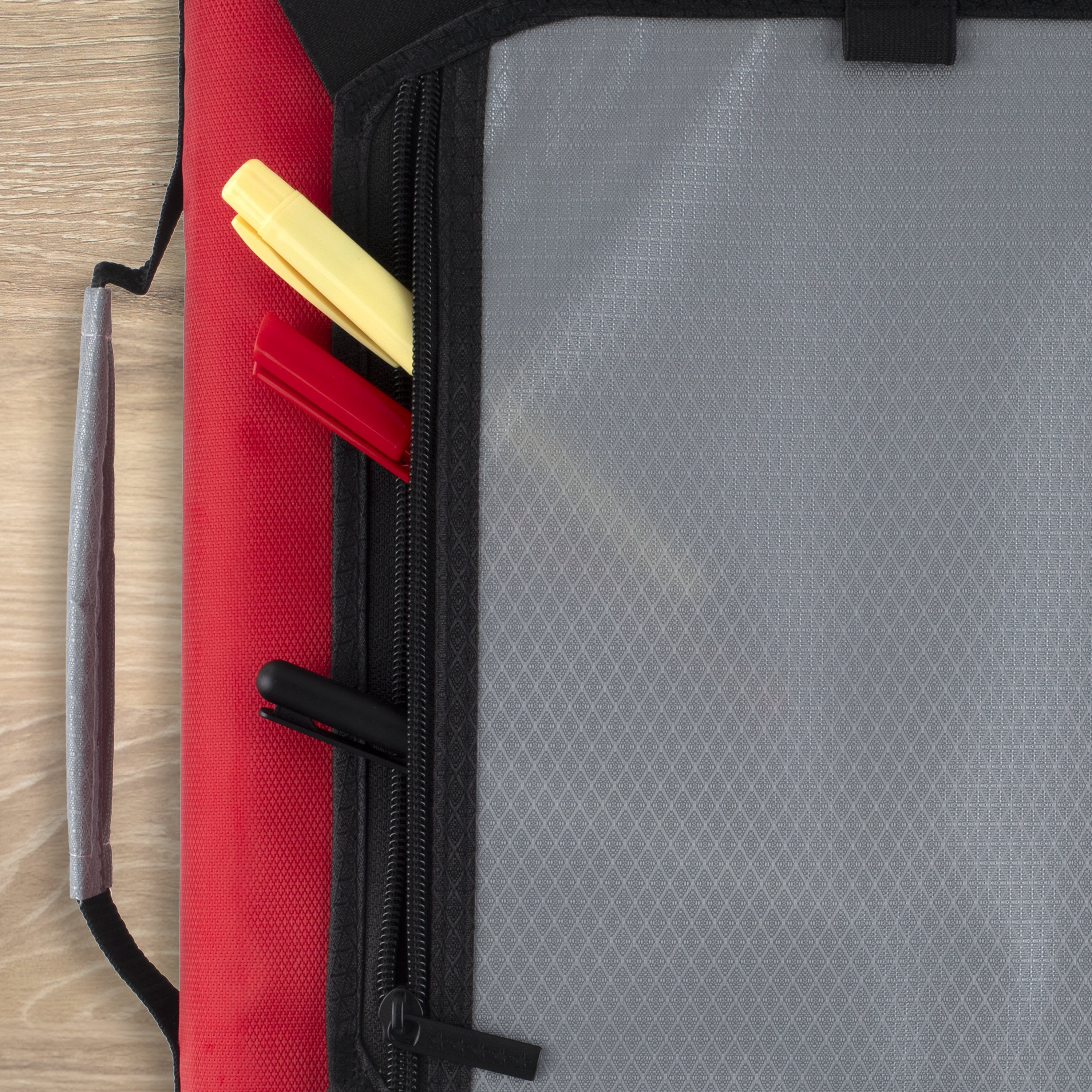Five Star 2" Red Expanding Zipper Expansion Panel Binder with 5-Tab File System