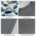 thumbnail image 4 of Coolnut Men's T Shirt Odor Protection Short, A Beautiful Wallpaper Sea Waves Design. Mens Short Sleeve Tees, Grey Crew-Neck Casual Tee Shirts, XL, 4 of 6
