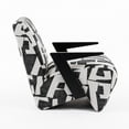 thumbnail image 3 of 27 Inch Accent Chair, Polyester Black and White Geometric Pattern Print, 3 of 5