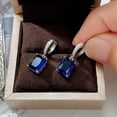 thumbnail image 4 of Large Zircon Dangling Earrings for Women Sparkling Cube-shaped Rhinestone Drop Earring Jewelry for Banquets Dates, 4 of 7