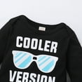 thumbnail image 6 of Infant Baby Boys Clothes Baby Boys Outfits 6-12 Months Baby Boys Long Sleeve Glasses Print Romper Top Pants Hat 3PCS Set Black, 6 of 9