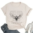 thumbnail image 4 of KimSoong Woman Vintage Rock Band T-Shirt Retro Bird Shirt Eagle Graphic Tees Retro Music Shirt Casual Short Sleeve Tops, Apricot, 4 of 7