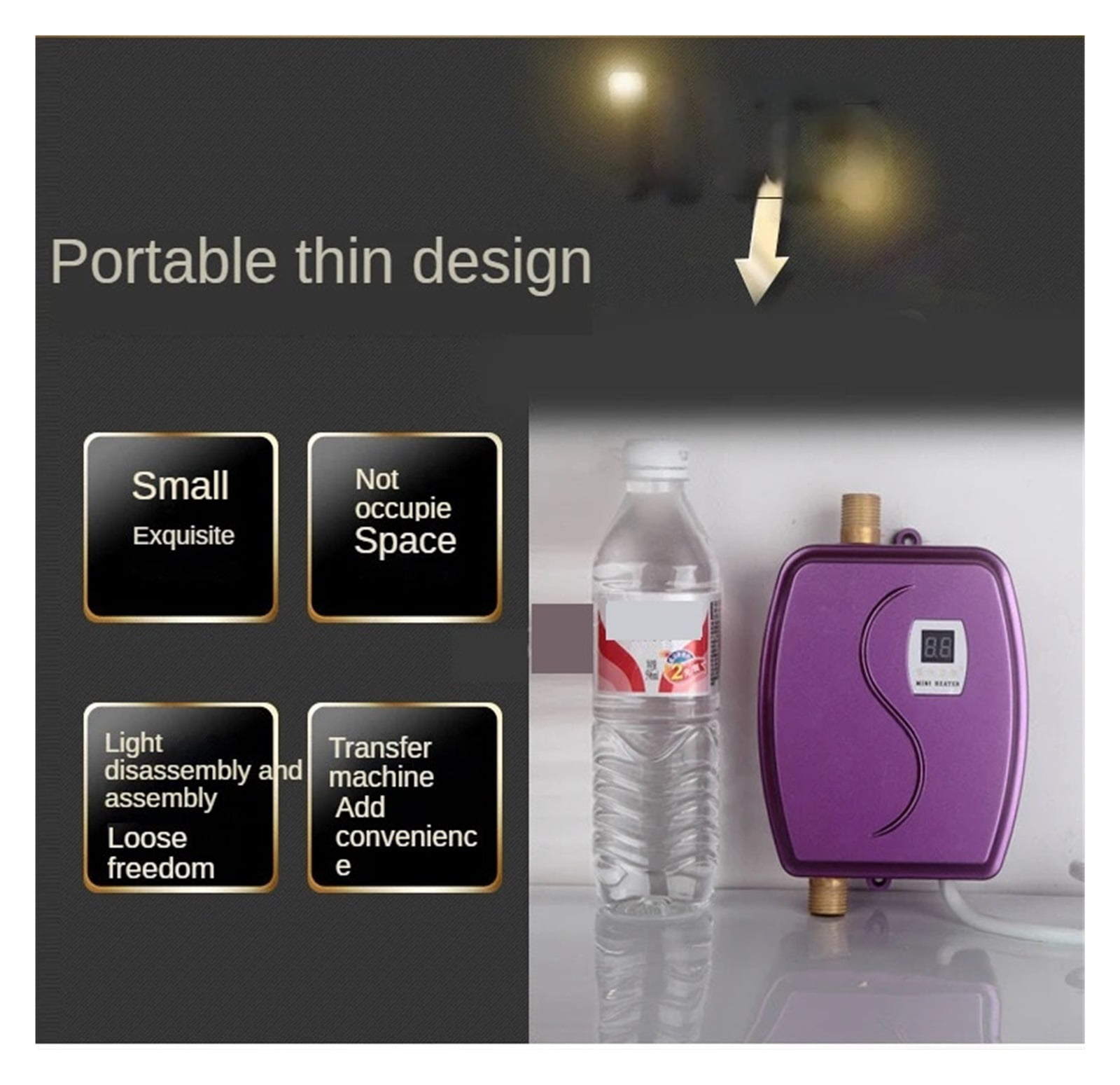 3400W Electric Water Heater Instantaneous Tankless Instant Hot Water Heater Kitchen Bathroom Shower Flow Water Boiler ,Safety Protections