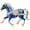 Blue, variant on Galloping Horse Saddle Sparkly Mane Tail Brooch Pin For Women Men Statement Vintage Equestrian Red Blue Colors Jacket Scarf Dress Coat Accessory