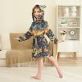 thumbnail image 4 of FORMRS Niños Bathrobe Unisex Hooded Robe Soft Plush Pajamas Sleepwear, Size 2-3T, Black Sardines Pattern, 4 of 7