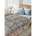thumbnail image 5 of Blue Beige Vintage Flat Sheet Only Twin Size, Soft Breathable Bed Top Sheets for Mattress, Modern Geometric Abstract Art Ethnic Luxury Bedding Flat Sheets for Home Hotel Bedroom Bed Protection, 5 of 9