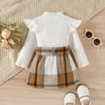 thumbnail image 5 of BLVB Toddler Baby Girl Fall Winter Outfit Long Sleeve Knitted Ruffle Shirt Sweater Top Mini Skirt 2PCS Kids Clothes Set, 5 of 5
