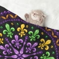thumbnail image 2 of Yiaed Mardi Gras5 Print Dog Blankets-Cat Blanket Washable for Couch Protection,Puppy Blanket, Soft Plush Reversible Throw Furniture Protector-Medium, 2 of 8