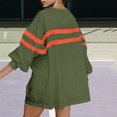 thumbnail image 5 of Yuhangmm Womens Hoodies Pullover Womens Oversized Striped Sweatshirt Long Sleeve Crew Neck Casual Pullover Tunic Tops with Cozy Warm Material Army Green M, 5 of 7