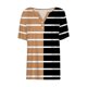 thumbnail image 4 of Fiudx Camisas para Mujer Top/Camisa con Cuello En V y Manga Corta con Estampado de Rayas para Mujer, 4 of 5