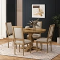 thumbnail image 2 of GDF Studio Merlene French Country Fabric Upholstered Wood 5 Piece Circular Dining Set, Natural and Beige, 2 of 13