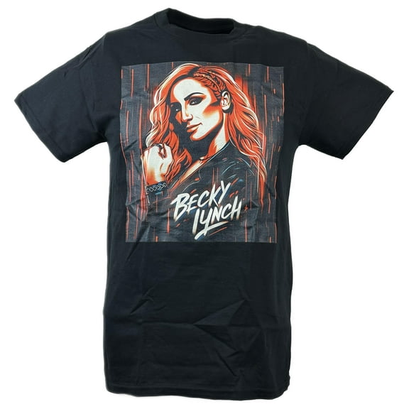 Becky Lynch Cartoon Portrait Black T-shirt