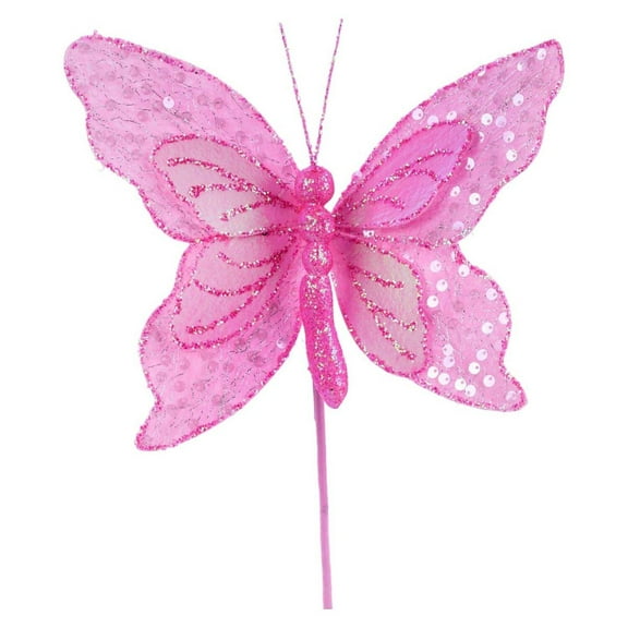 12" Iridescent Sequin Butterfly: Pink