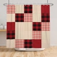 thumbnail image 6 of Tchckioa Plaid Patchwork Shower Curtain for Bathroom,Waterproof Hooks Bath Curtain,72x72, 6 of 6