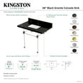 thumbnail image 4 of Kingston Brass KVPK3630KASQ0 Templeton 36" Black Granite Console Sink with Acrylic Legs (8-Inch, 3-Hole), Black Granite/Matte Black, 4 of 4