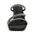 thumbnail image 4 of Womens Sandals Heels Dressy Summer Square Open Toe Sandals Holiday Party Wedding Dress Pumps Shoes Black Size 7, 4 of 7