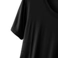 thumbnail image 5 of qelini T-shirts for Women with Round Neck School Season Solid Color Short Sleeved Loose Casual Daily Wearing Basic Tops Juniors Summer Comfortable 1Pack Black XL, 5 of 5