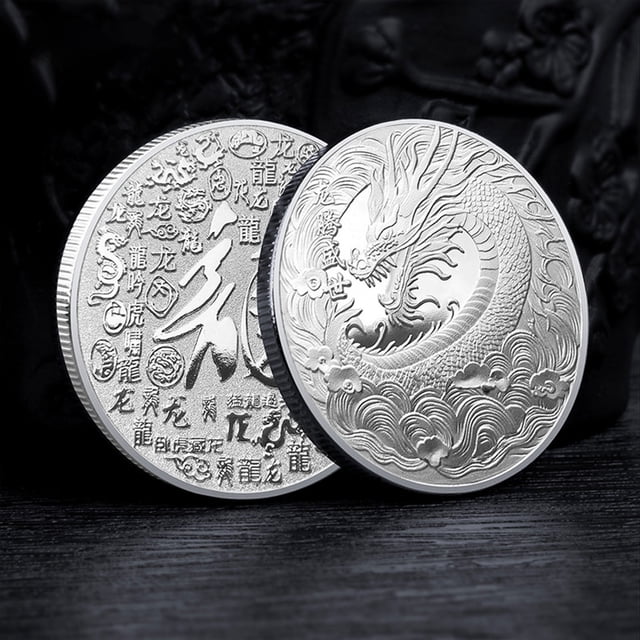 RKSTN Metal Coins Three-Dimensional Relief Metal Silver Office Supplies