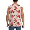 thumbnail image 4 of Lsque Hand Drawn Watermelon Print Men's Cotton Blend Sleeveless Muscle Shirts (S-3XL)- Moisture Wicking, Odor Protection, UPF 30+,Small, 4 of 8