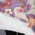 thumbnail image 3 of Oversized Wearable Blanket Hoodie,Goldendoodle Dog and Flower Floral Sherpa Blanket Hoodie with Super Pockets,Super Warm Fuzzy Pullover for Women & Men, 3 of 6