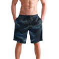 thumbnail image 4 of Dailycode Men's Quick Dry Swim Trunks Beach Shorts Casual Summer Board Shorts with Pockets, Navy Blue and Gold Marble, 4 of 8