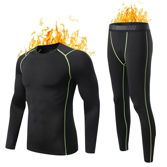 Bmisegm Mens Thermal Underwear Mens Thickening and Quick Heating Clothing Pant Set Thermal Underwear for Women Green S