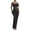 Black, variant on Maxi Dresses for Women One Shoulder Sleeveless Sheer Mesh Panel Sexy Bodycon Cocktail Evening Party Dress XS-L