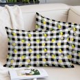 thumbnail image 2 of Cute Lemon Floral Throw Pillow Cover 20 x 26 Inch Decorative Pillow Cover Farmhouse Black White Buffalo Plaid Lumbar Pillowcase Seasonal Rectangle Cushion Case for Couch Sofa Bed Living Room, 2 of 9