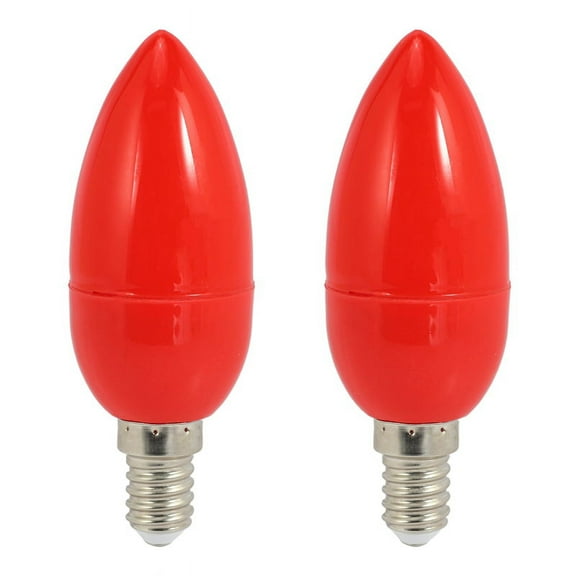 2X LED Candle Light Candle Light Bulbs Red Fortune Lamp God Lights Energy Saving Candle Lights,E14