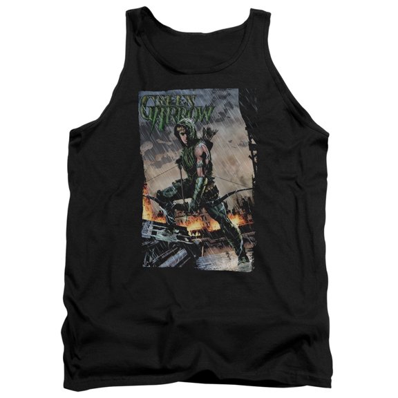 JLA Justice League Fire And Rain Adult Tank Top Black