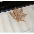 thumbnail image 2 of RSAMD Wedding Crystal Maple Leaf Brooch Pin Clothing Collar Corsage Pin Women Jewelry, 2 of 7