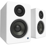 Kanto YU2 100W PC Gaming Desktop Speakers - Matte White (Pair) with Kanto S2W Angled Desktop Speaker Stands - White (Pair) (2022)