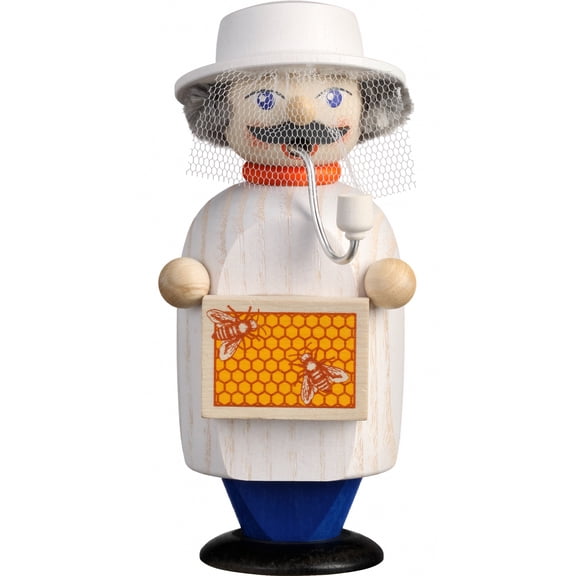 German incense smoker beekeeper, height 14 cm / 6 inch, original Erzgebirge by Seiffener Volkskunst