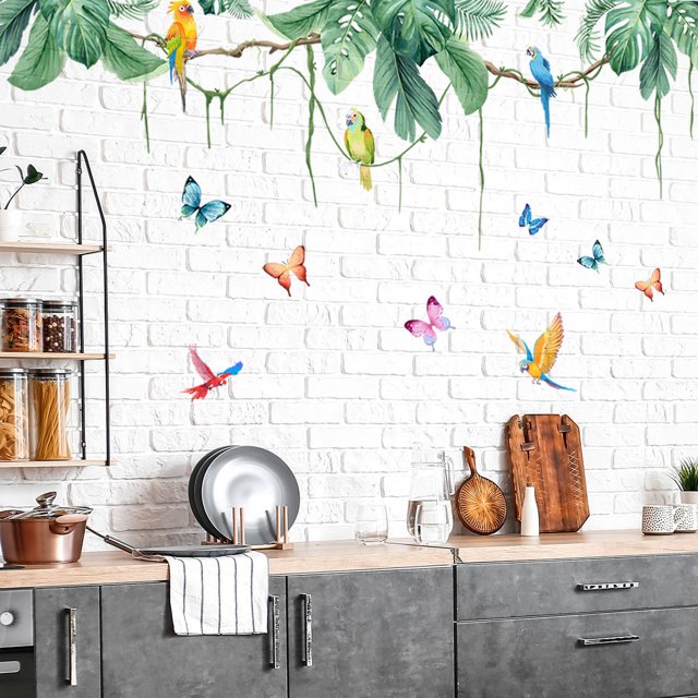 ¡Rebajas de Temporada!, Enredaderas Pájaros Pared Pegado Sala Dormitorio Fondo Pared Decoración Hogar Pegado Pared Akmoler