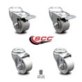 thumbnail image 2 of 3 Inch Semi Steel Swivel Bolt Hole Caster Set with 2 Total Lock Brake SCC, 2 of 2