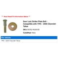 thumbnail image 2 of Door Lock Striker Plate Bolt - Compatible with 1995 - 2000 Chevy Tahoe 1996 1997 1998 1999, 2 of 2